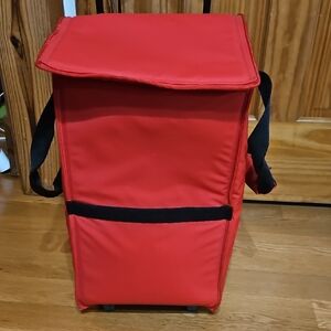 Red Insulated Cooler Bag with Wheels